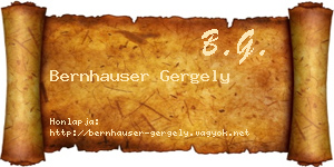 Bernhauser Gergely névjegykártya